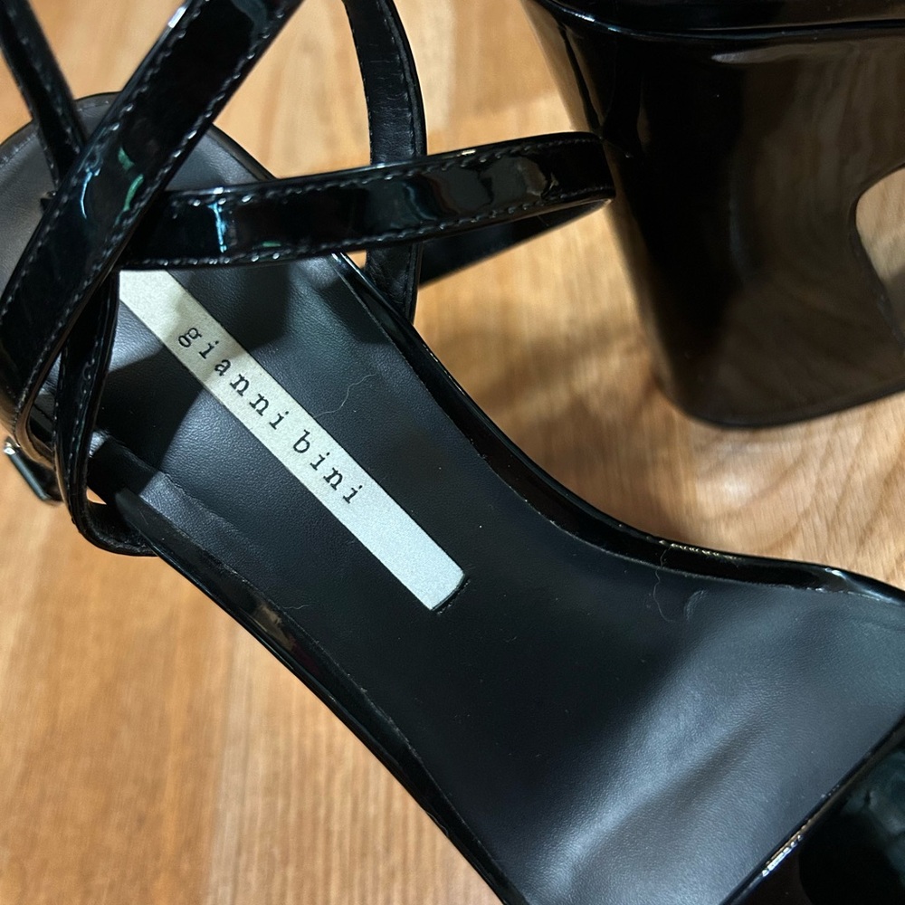 Gianni Bini Lexey Patent Ankle Strap Platform Dress Sandals - Picture 2 of 6